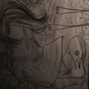 Dessin intitulée "Nirvana" par Claudie Savelli (CLAUDIE-SAVELLI-CLAUDIO), Œuvre d'art originale, Fusain Monté sur Carton