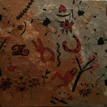 Pittura intitolato "Sport ,zen ,amour" da Claudie Savelli (CLAUDIE-SAVELLI-CLAUDIO), Opera d'arte originale, Acrilico Montat…