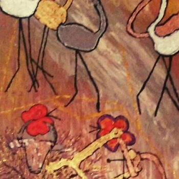 Pintura titulada "Aigues-Mortes et Be…" por Claudie Savelli (CLAUDIE-SAVELLI-CLAUDIO), Obra de arte original, Acrílico Monta…