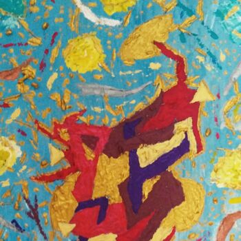 Peinture intitulée "Galaxie Jupiter" par Claudie Savelli (CLAUDIE-SAVELLI-CLAUDIO), Œuvre d'art originale, Acrylique Monté s…