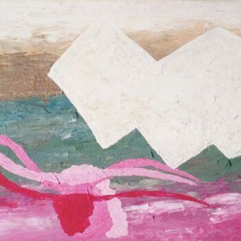 Painting titled "Or Blanc Des Salins…" by Claudie Savelli (CLAUDIE-SAVELLI-CLAUDIO), Original Artwork, Acrylic