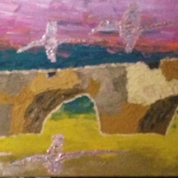 Schilderij getiteld "Zen sur le Pont Du…" door Claudie Savelli (CLAUDIE-SAVELLI-CLAUDIO), Origineel Kunstwerk, Acryl Gemonte…