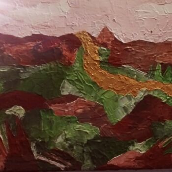 Peinture intitulée "Terre en Camargue" par Claudie Savelli (CLAUDIE-SAVELLI-CLAUDIO), Œuvre d'art originale, Acrylique Monté…