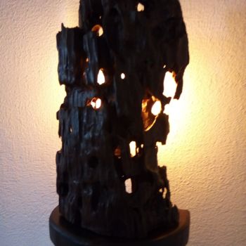 Sculpture titled "lampe" by Claudie Thedevuide, Original Artwork, Wood