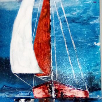 Painting titled "Voyage" by Claudie Thedevuide, Original Artwork, Acrylic