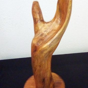 Sculpture titled ""la main tendue"" by Claudie Thedevuide, Original Artwork, Wood