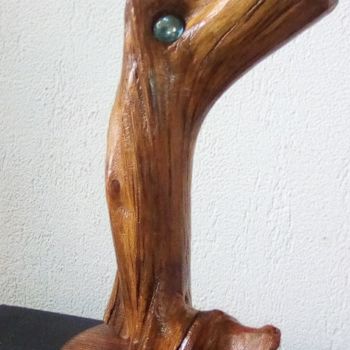 Skulptur mit dem Titel ""espoir"" von Claudie Thedevuide, Original-Kunstwerk, Holz