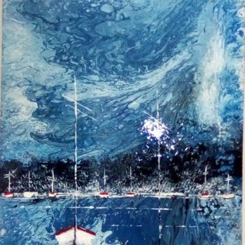 Peinture intitulée "Escale en eaux prof…" par Claudie Thedevuide, Œuvre d'art originale, Acrylique