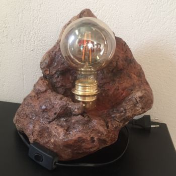 Escultura intitulada "Lampe de chevet 1" por Claudie Thedevuide, Obras de arte originais, Madeira