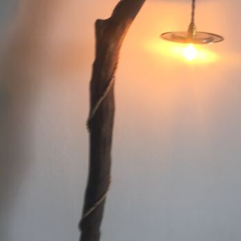 Sculpture titled "lampe en bois flott…" by Claudie Thedevuide, Original Artwork, Wood