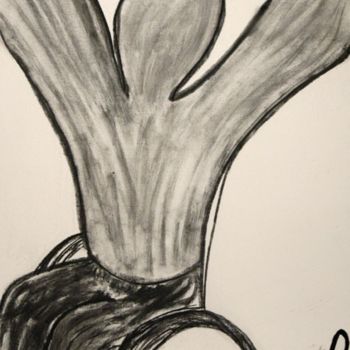 Painting titled "Marc" by Claudine Bas Genest Deglin, Original Artwork, Charcoal