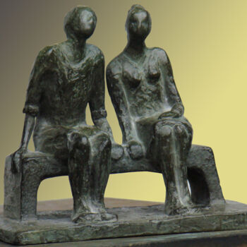Skulptur mit dem Titel "vue sur mer" von Claudine Brusorio, Original-Kunstwerk, Metalle