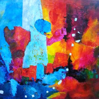 Painting titled "1450-   100x120cm" by Claudine Chautagnat, Original Artwork, Acrylic