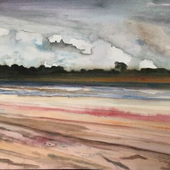 Painting titled "Storm 1" by Claudine Coutant, Original Artwork, Watercolor