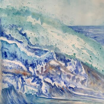 Pittura intitolato "Ocean" da Claudine Coutant, Opera d'arte originale, Acquarello
