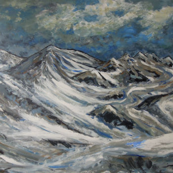 Ζωγραφική με τίτλο "Le glacier" από Claudine De Hulster, Αυθεντικά έργα τέχνης, Ακρυλικό