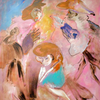 Malerei mit dem Titel "COMEDIA DEL ARTE" von Claudine Gregoire, Original-Kunstwerk, Acryl
