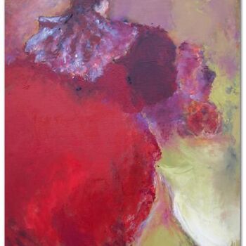 Pintura intitulada "0483 09 Robe rouge…" por Claudine Gregoire, Obras de arte originais