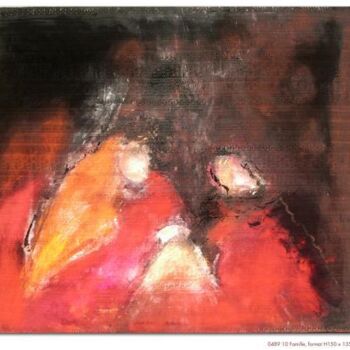 Pittura intitolato "TRIANGLE ROUGE 135x…" da Claudine Gregoire, Opera d'arte originale