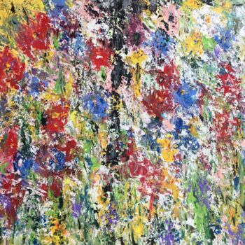 Картина под названием "Magie du printemps" - Claudine Janel, Подлинное произведение искусства, Акрил Установлен на Деревянна…