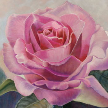 Рисунок под названием "rose tendresse pour…" - Claudine Marquet, Подлинное произведение искусства, Пастель