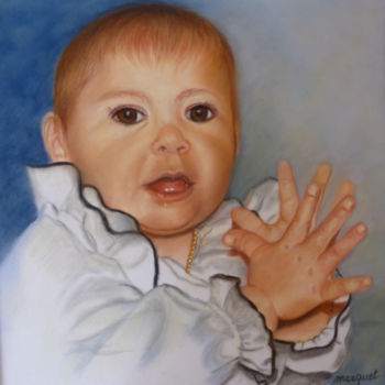 Dibujo titulada "bravo bébé !!!" por Claudine Marquet, Obra de arte original, Pastel