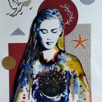 Schilderij getiteld "Peace" door Claudine Sieurin, Origineel Kunstwerk, Acryl