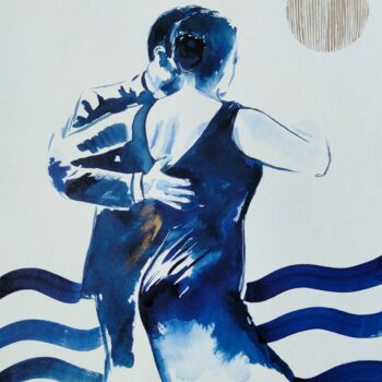 Malarstwo zatytułowany „Tango” autorstwa Claudine Sieurin, Oryginalna praca, Atrament