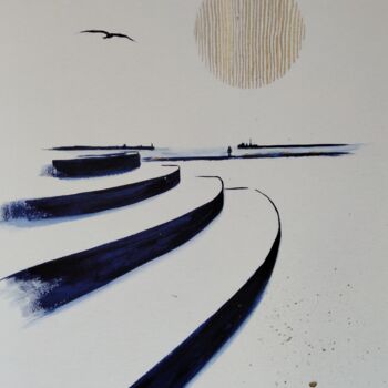 Painting titled "Esplanade" by Claudine Sieurin, Original Artwork, Ink