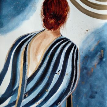 Peinture intitulée "Les ailes d'Andréa" par Claudine Sieurin, Œuvre d'art originale, Encre