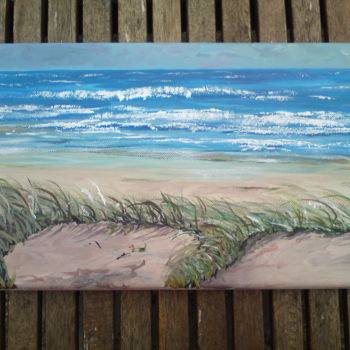 Painting titled "dune Vendéenne" by Claudine Viégas, Original Artwork, Oil
