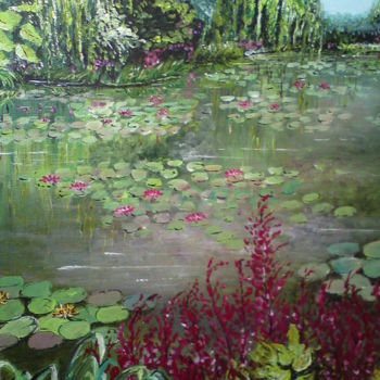 Painting titled "le bassin" by Claudine Viégas, Original Artwork, Oil