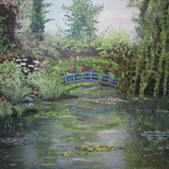 Peinture intitulée "Le bassin" par Claudine Viégas, Œuvre d'art originale, Huile