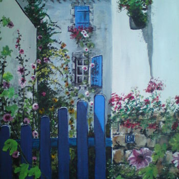 Peinture intitulée "maison Noirmoutrine" par Claudine Viégas, Œuvre d'art originale