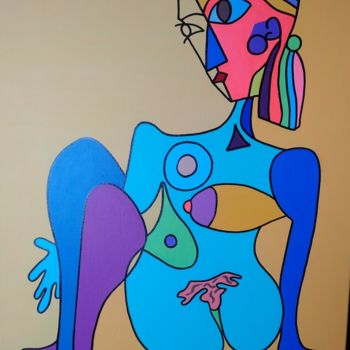 Painting titled "naturiste" by Claudine Leroy, Original Artwork, Acrylic