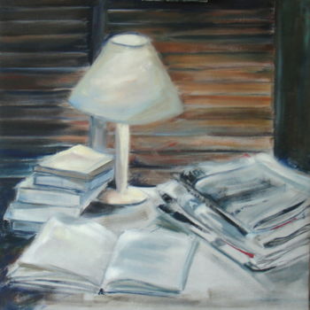 Ζωγραφική με τίτλο "Sous la lampe" από Claudine Pochat, Αυθεντικά έργα τέχνης