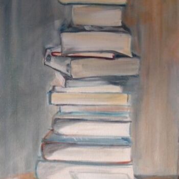 Painting titled "Livres 3" by Claudine Pochat, Original Artwork