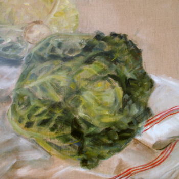 Painting titled "Choux" by Claudine Pochat, Original Artwork, Oil