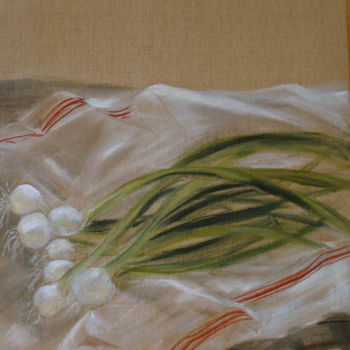Pittura intitolato "Oignons" da Claudine Pochat, Opera d'arte originale, Olio