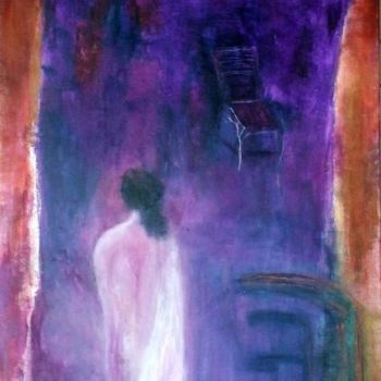 Painting titled "solitude" by Claudine Roques Ayache, Original Artwork, Oil