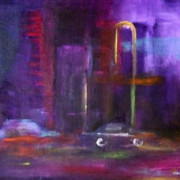 Peinture intitulée "Casablanca by night" par Claudine Roques Ayache, Œuvre d'art originale, Huile