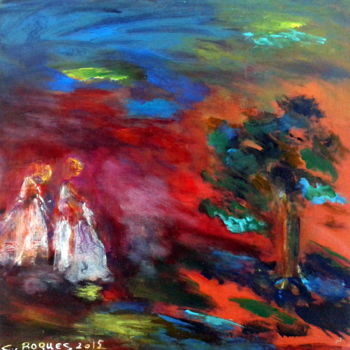 Painting titled "Les pauvres gens" by Claudine Roques Ayache, Original Artwork, Acrylic