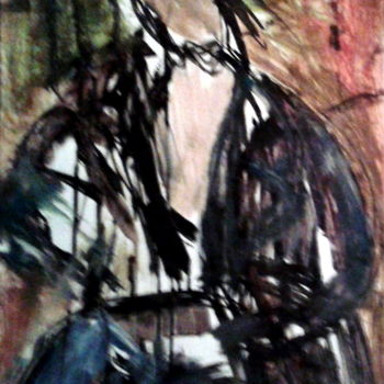 Painting titled "Modigliani vu par H…" by Claudine Roques Ayache, Original Artwork, Oil