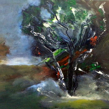 Peinture intitulée "Paysage" par Claudine Roques Ayache, Œuvre d'art originale, Huile