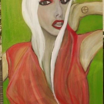 Painting titled "LADY GAGA" by Claudine Taquillain, Original Artwork