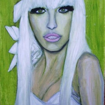 Painting titled "LADY GAGA LA MYSTER…" by Claudine Taquillain, Original Artwork