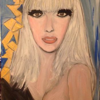 Painting titled "LADY GAGA FRAGILE E…" by Claudine Taquillain, Original Artwork