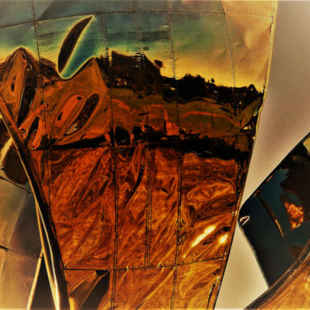 「REFLEJOS EN LA FLOR」というタイトルの写真撮影 Claudio Fernandez Concha Fotoarteによって, オリジナルのアートワーク, 操作されていない写真 ウッドストレッチャーフレームにマウント