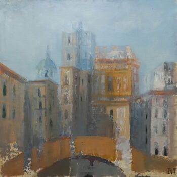 Painting titled "Architettura dell'a…" by Claudio Marciano, Original Artwork, Oil