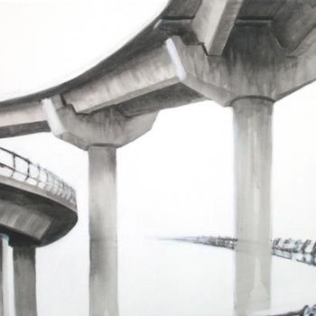 Painting titled "Autopistas V" by Claudio Quiroga, Original Artwork